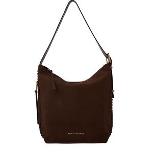 Poppy & Peonies - suede bucket bag